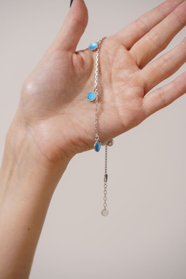 Anklet "Seas" blue