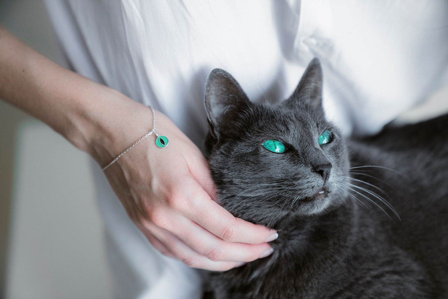 Bracelet "Cat’s Eye" (9 mm) with enamel