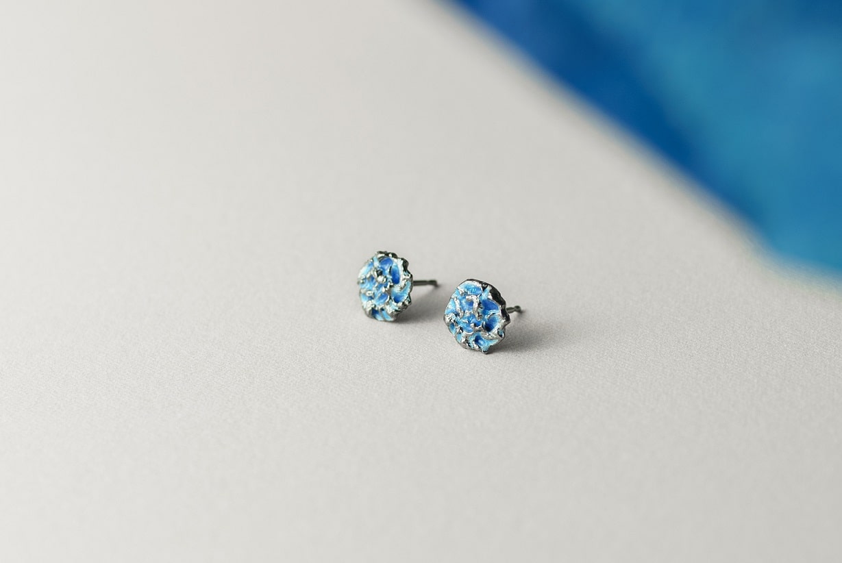 Stud earrings "Water ripple"