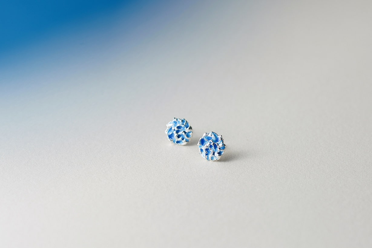 Stud earrings "Water ripple"