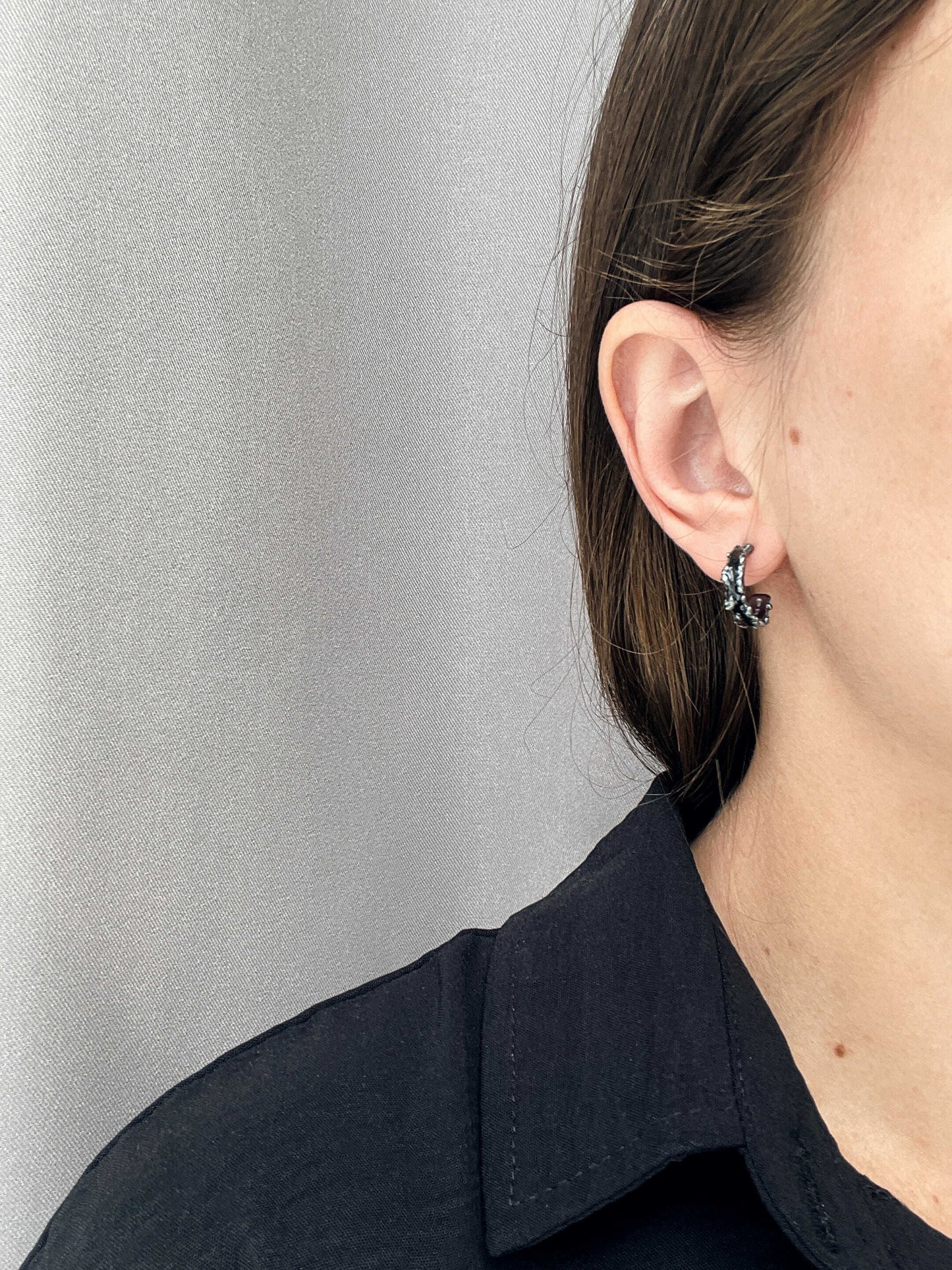 Congo earrings "Dark matter" (4/15 mm)