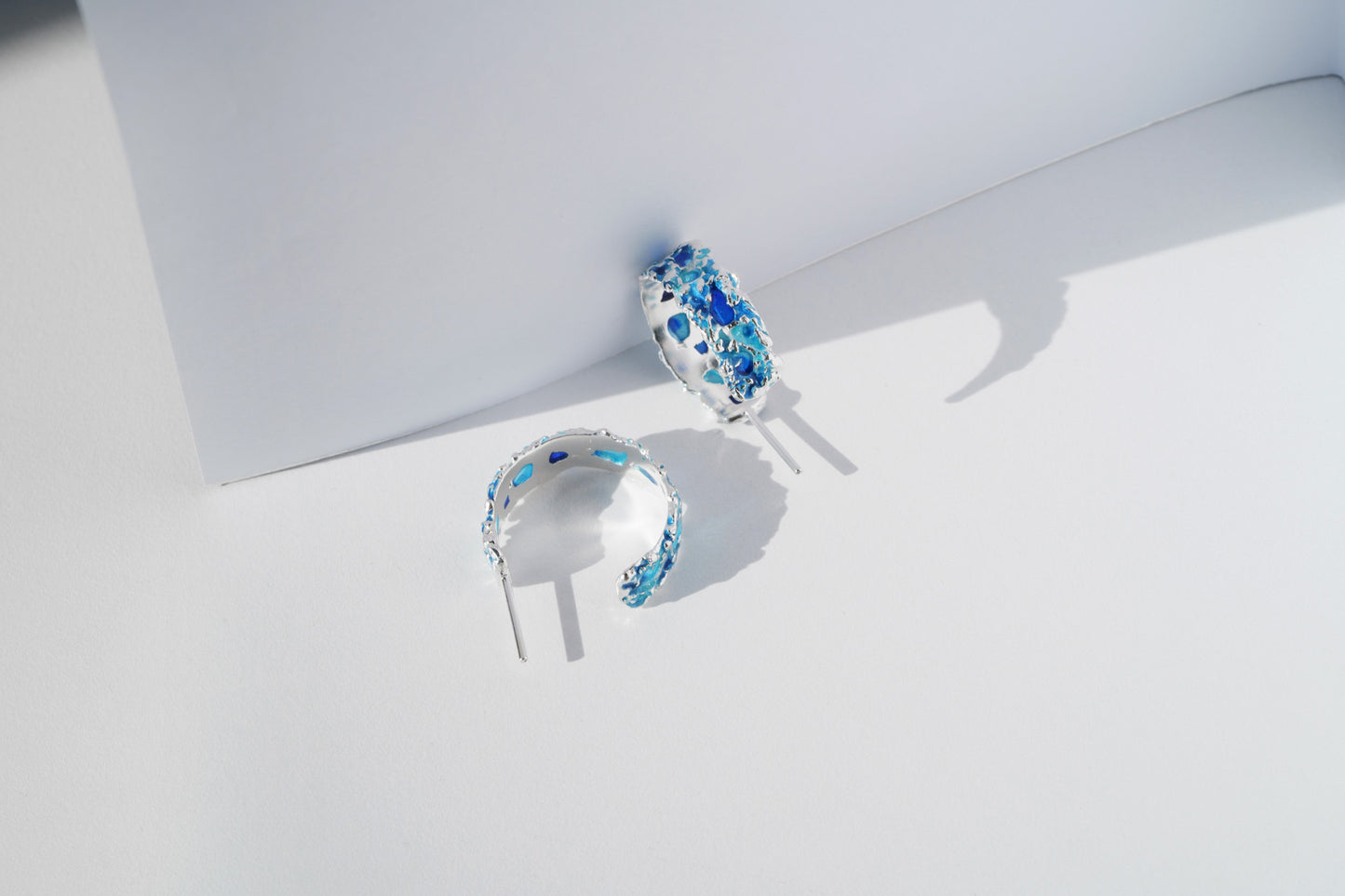 Congo earrings "Storm" blue (7 mm/20 mm)