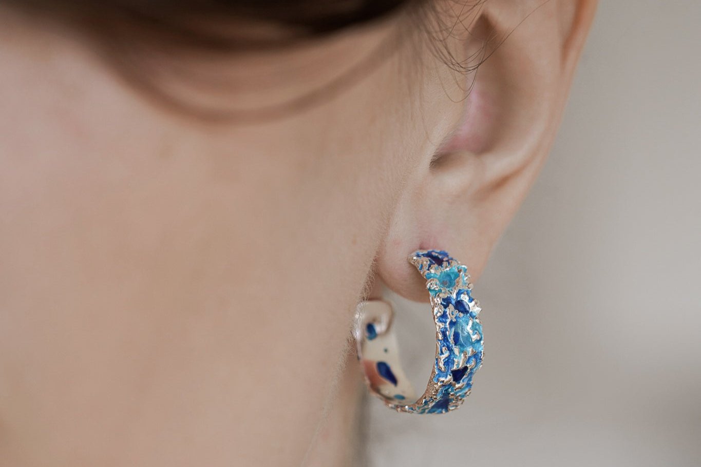Congo earrings "Storm" blue (7 mm/20 mm)