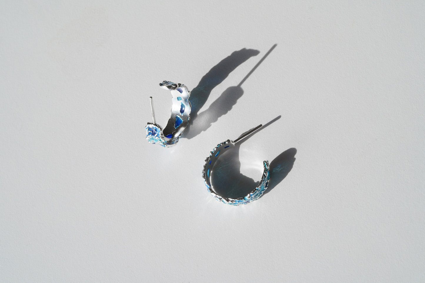 Congo earrings "Storm" blue (7 mm/20 mm)