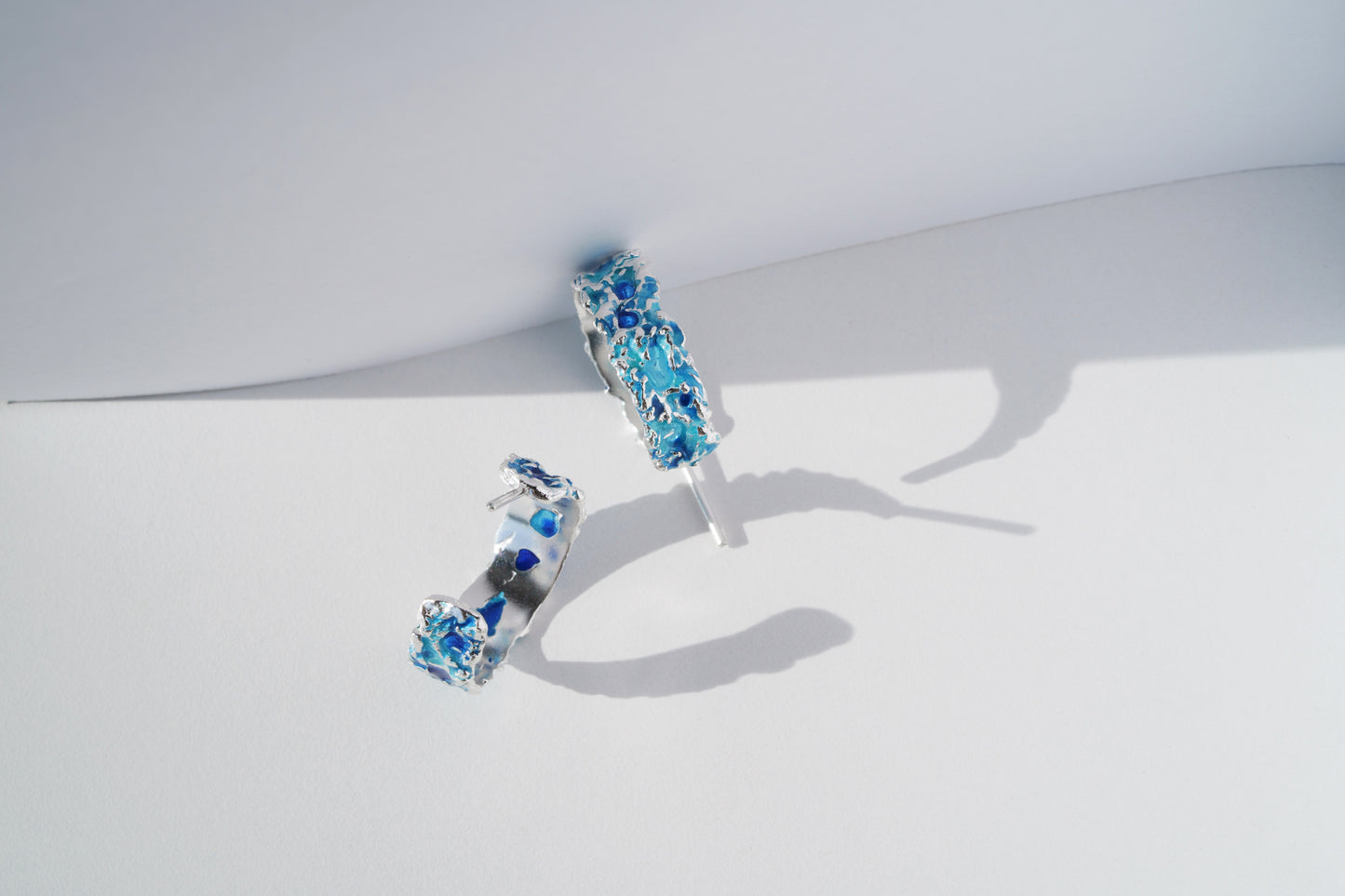 Congo earrings "Storm" blue (7 mm/20 mm)
