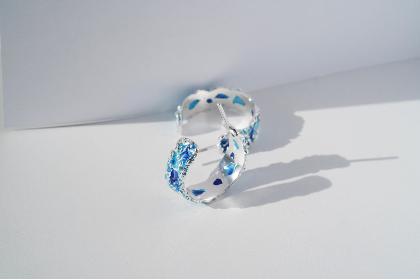 Congo earrings "Storm" blue (7 mm/20 mm)