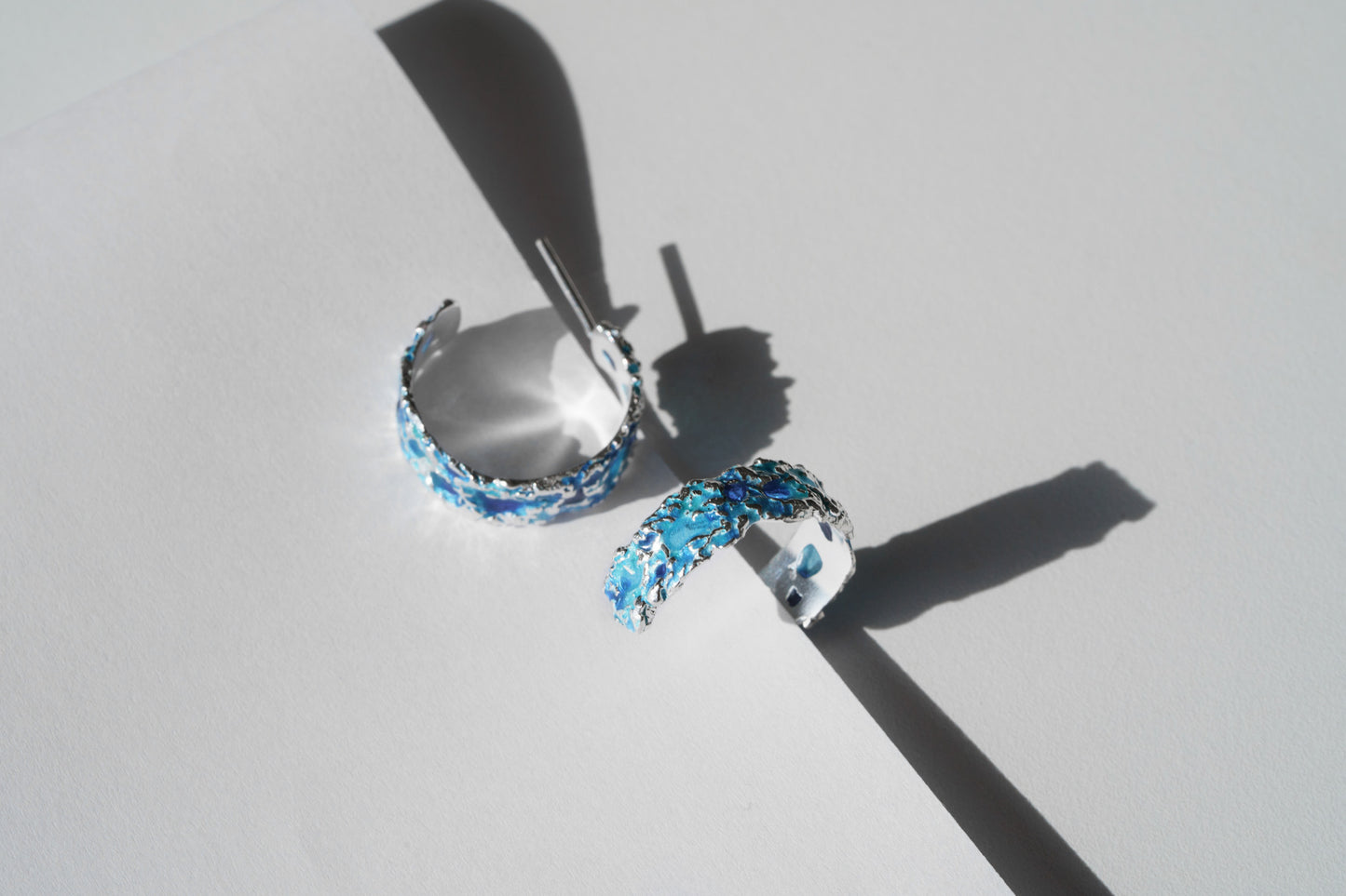 Congo earrings "Storm" blue (7 mm/20 mm)