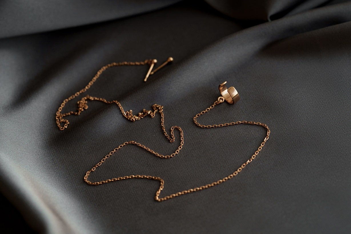 Cuff "Connection" (earring-stud "Ball" (3 mm) for the second ear in the set)
