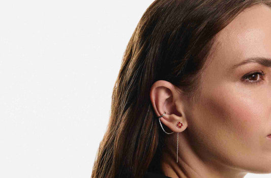 Cuff "Simple" with a chain - an addition to earrings