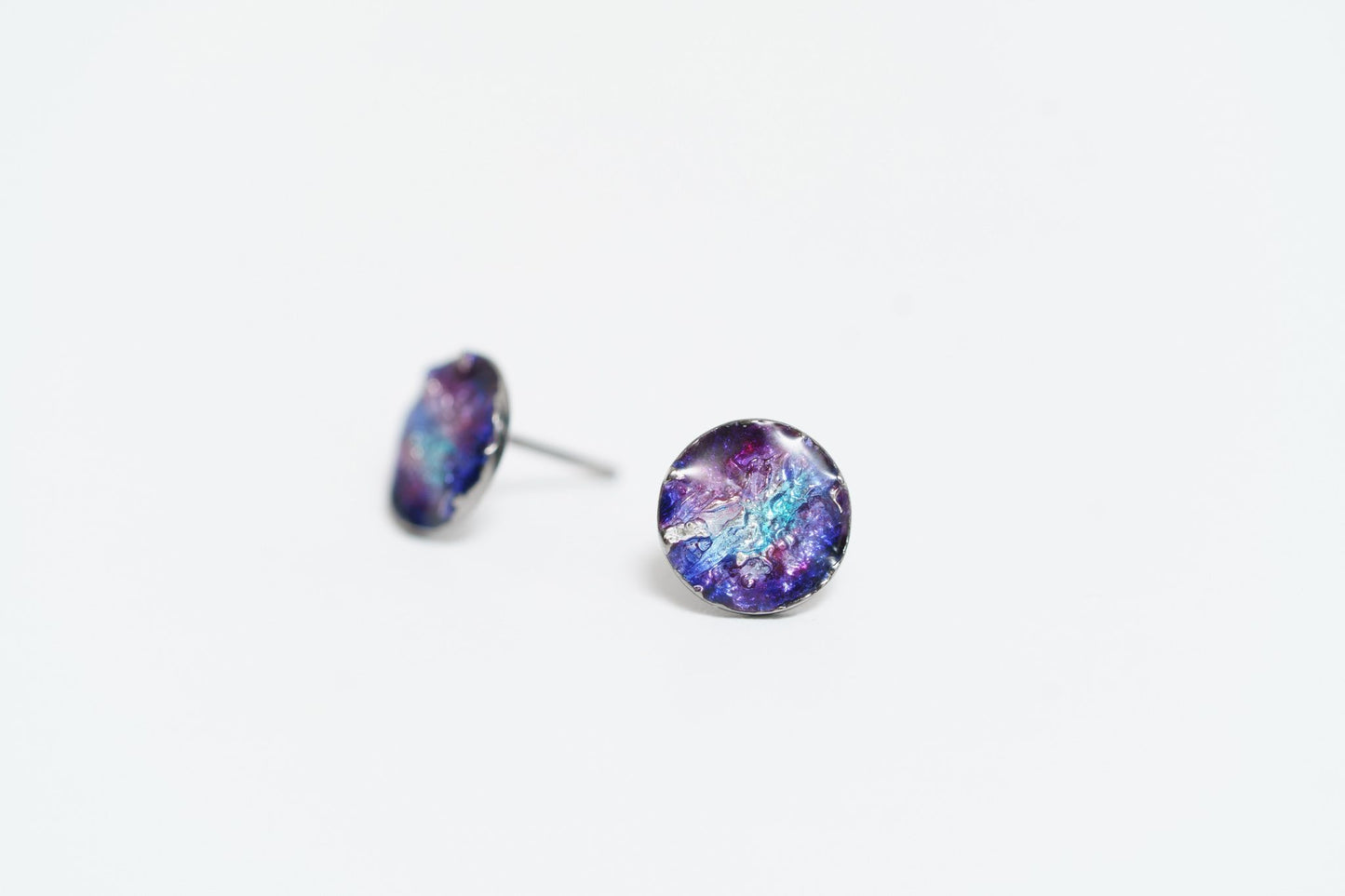 Disc earrings "Universe" (10 mm)