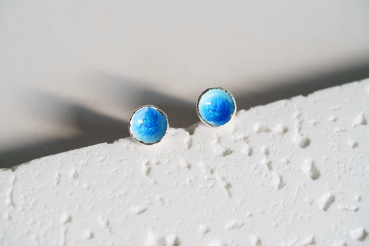 Earrings "Sea" (7,5 mm) blue