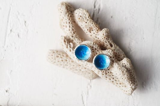 Earrings "Sea" (9 mm) blue
