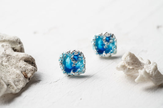 Earrings "Storm" blue