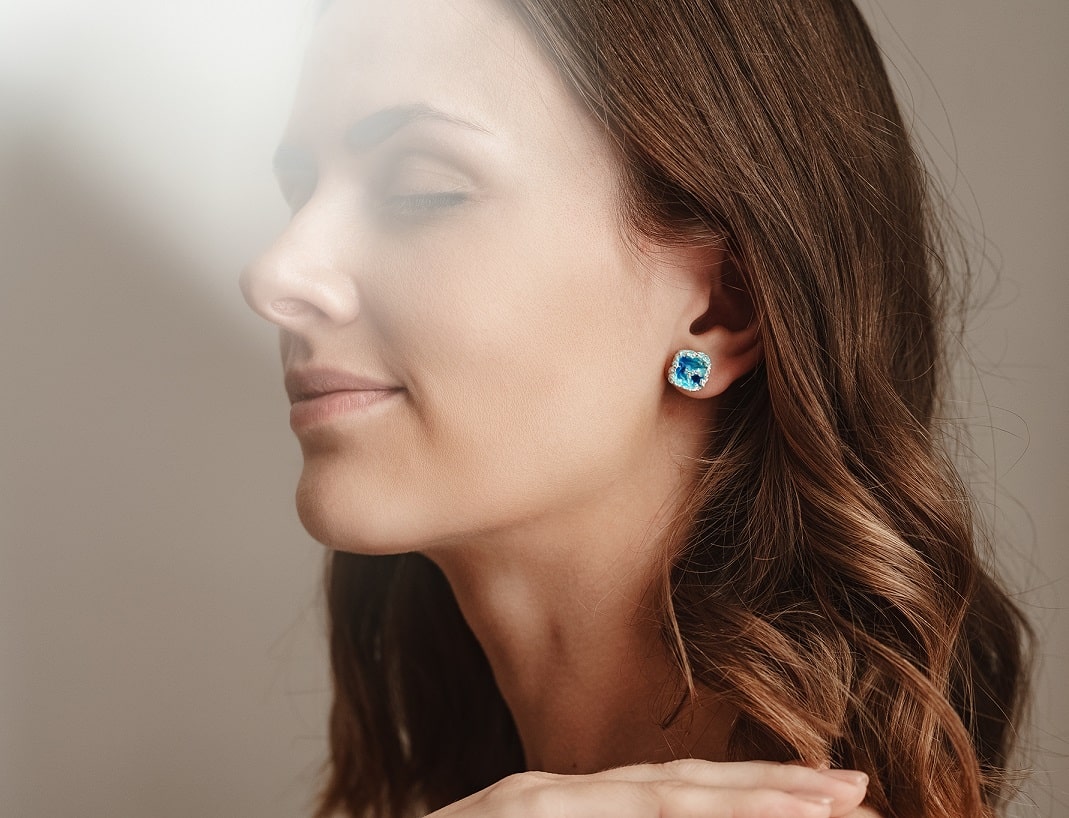 Earrings "Storm" blue