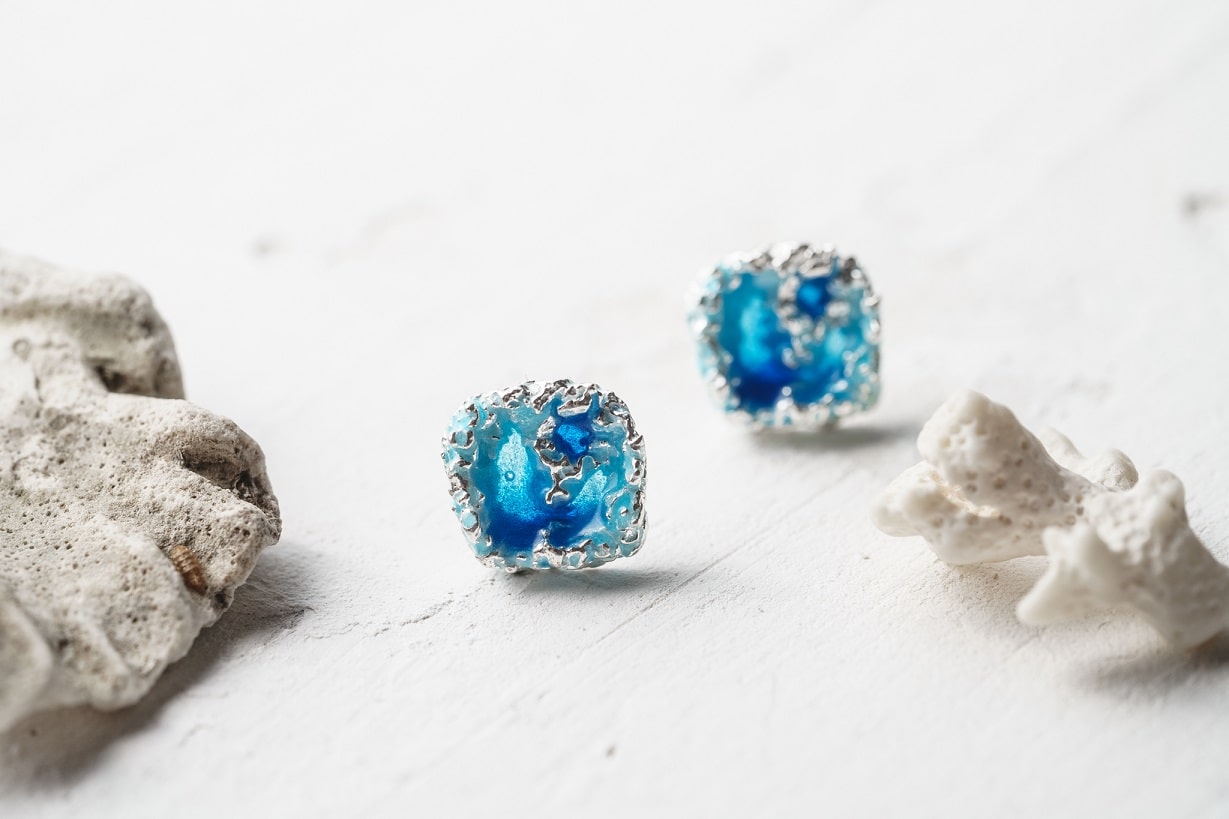 Earrings "Storm" blue