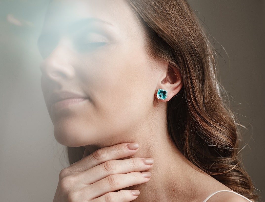 Earrings "Storm" emerald