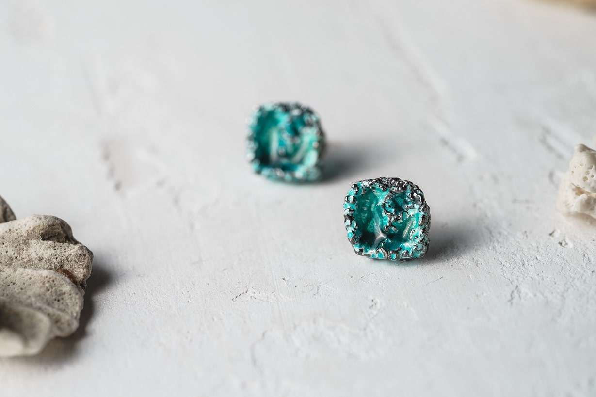 Earrings "Storm" emerald