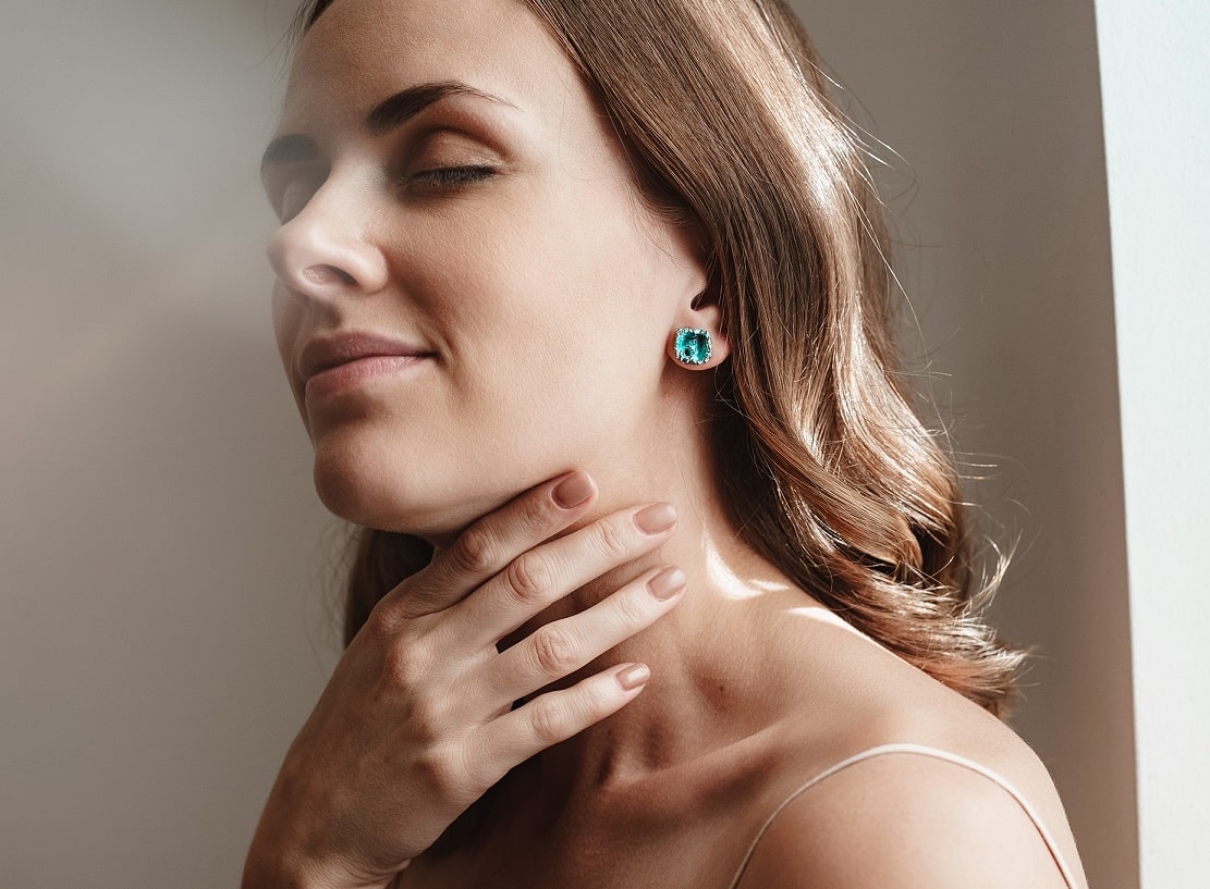 Earrings "Storm" blue