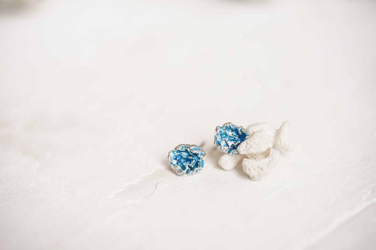 Earrings "Storm" blue mini