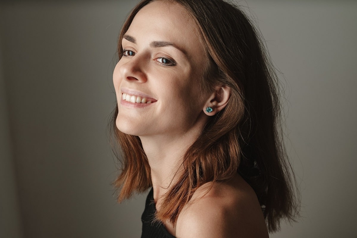 Earrings "Storm" mini emerald