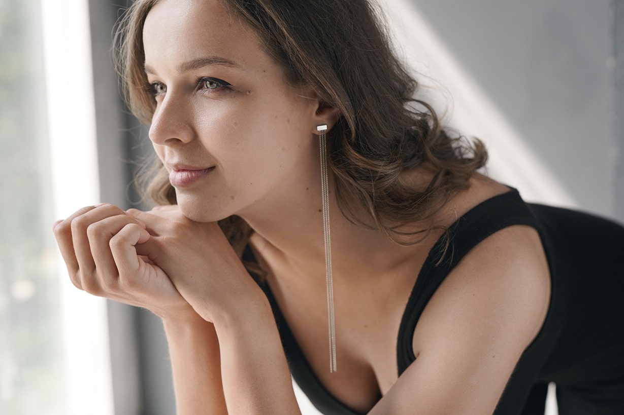 Earrings "Three strings"