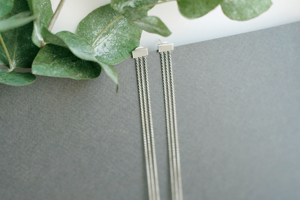 Earrings "Three strings"