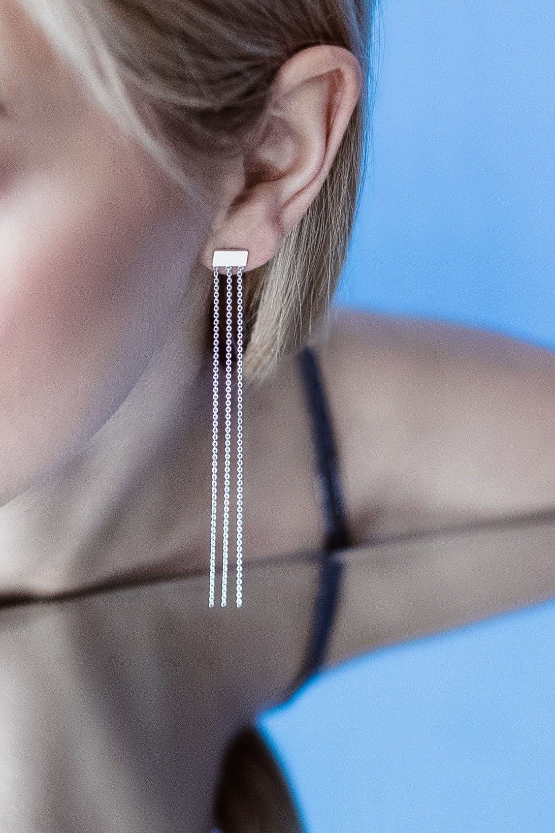 Earrings "Three strings"
