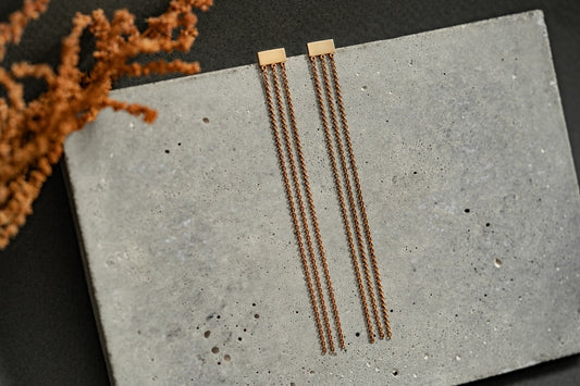 Earrings "Three strings"