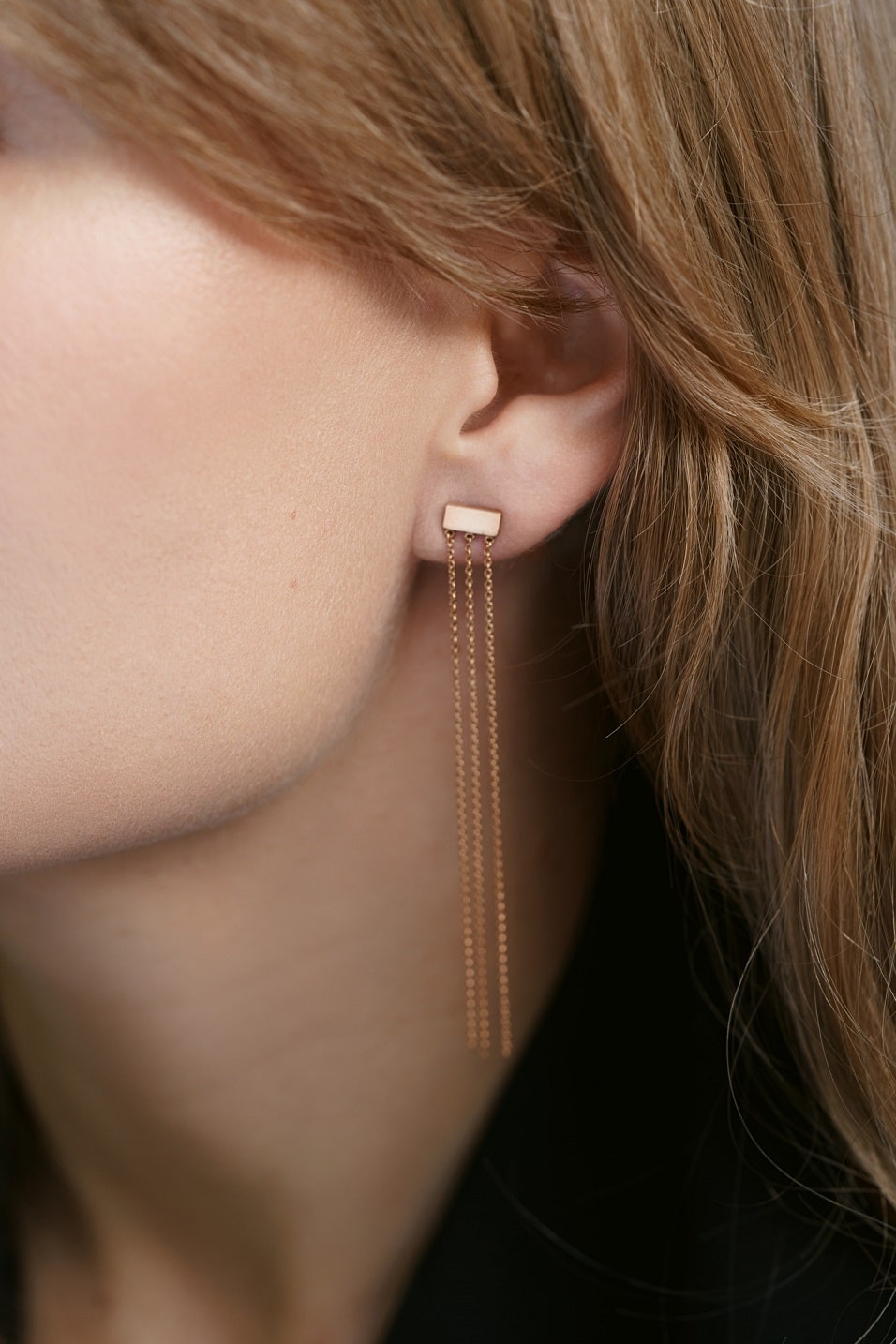 Earrings "Three strings"
