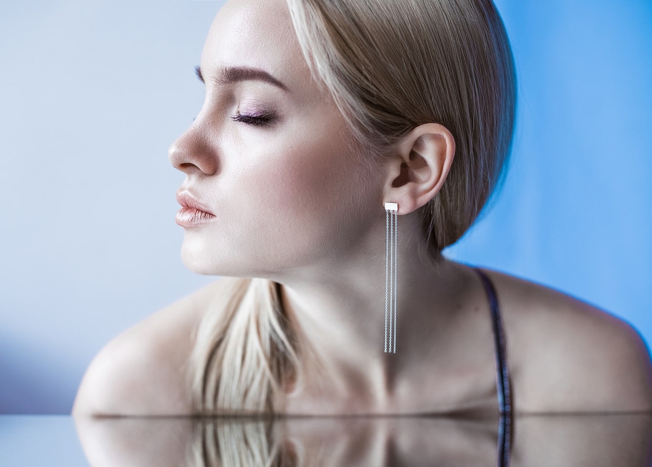 Earrings "Three strings"