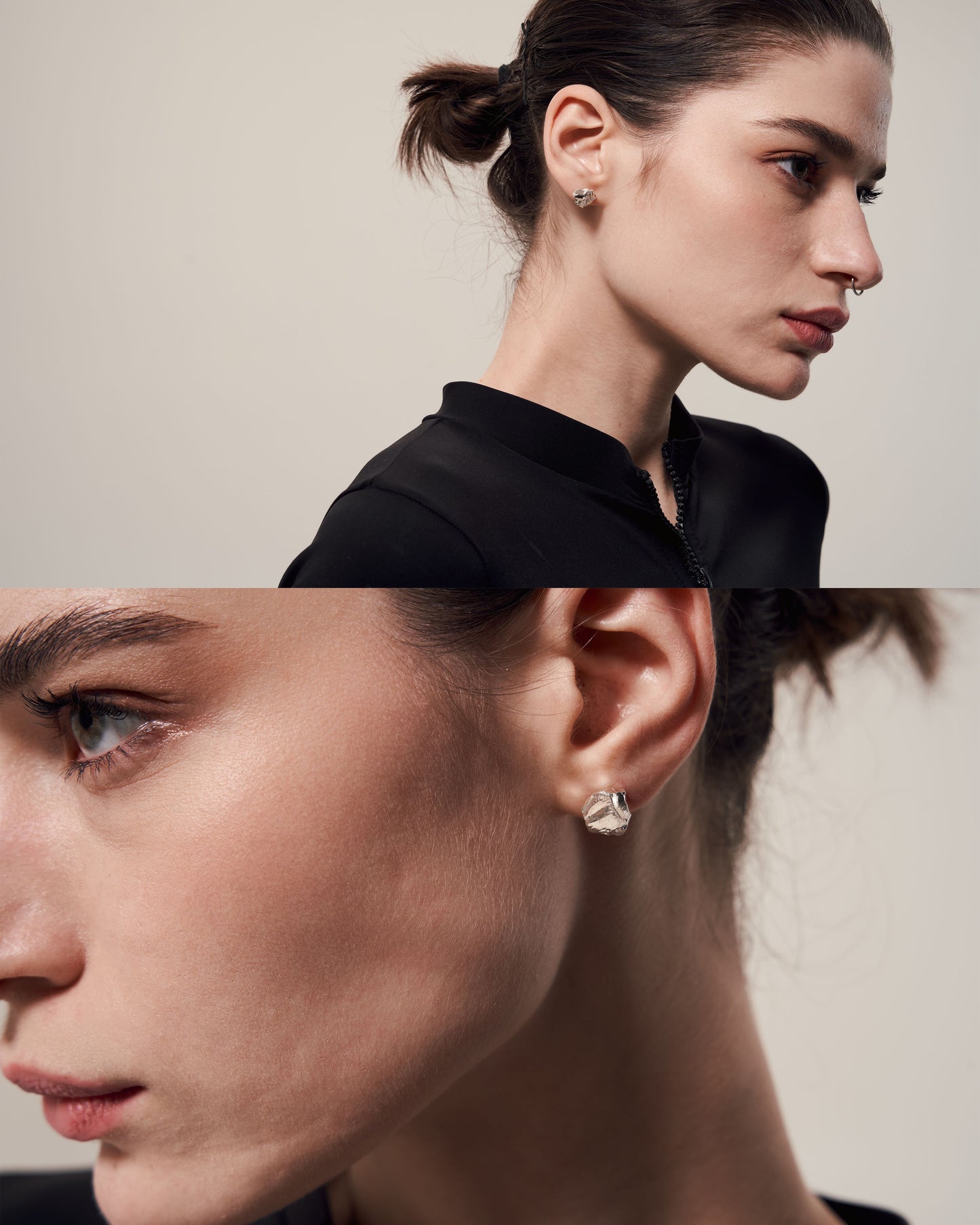 Earrings "Anthracite" (10 mm)