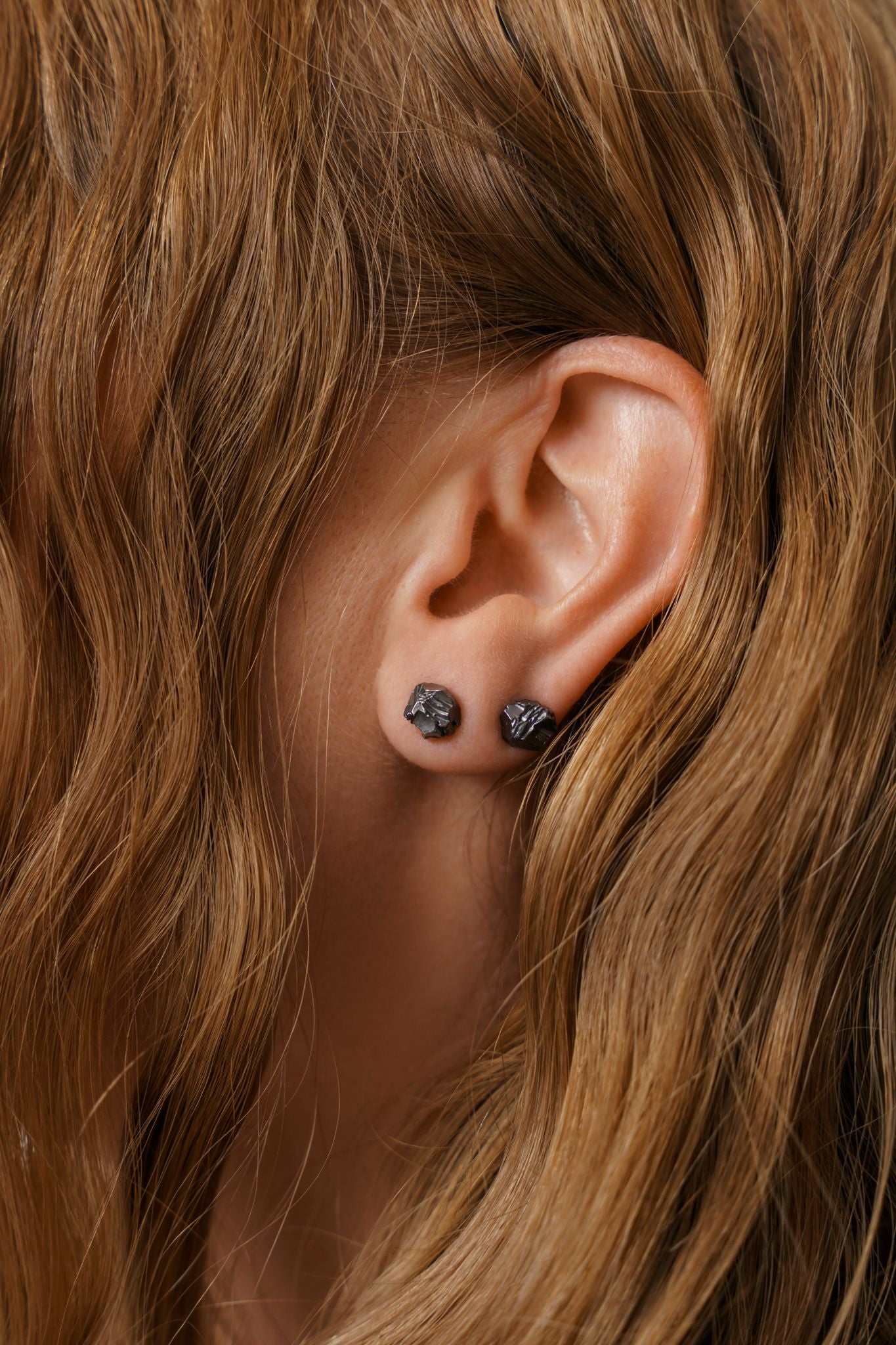 Earrings "Anthracite" (6 mm) blackened