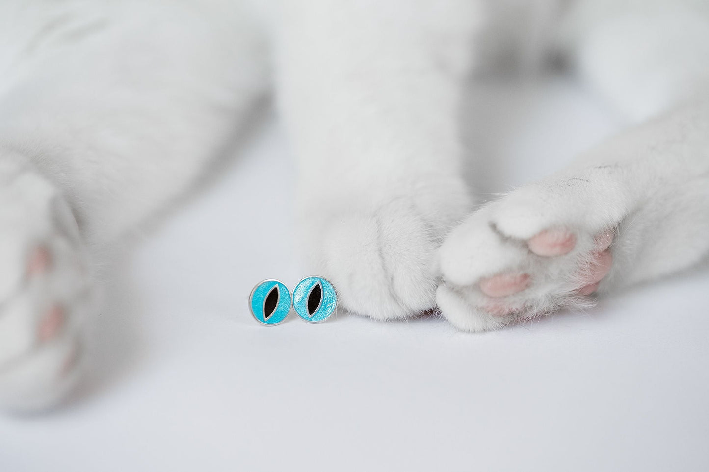 Stud Earrings "Cat’s Eyes" with enamel