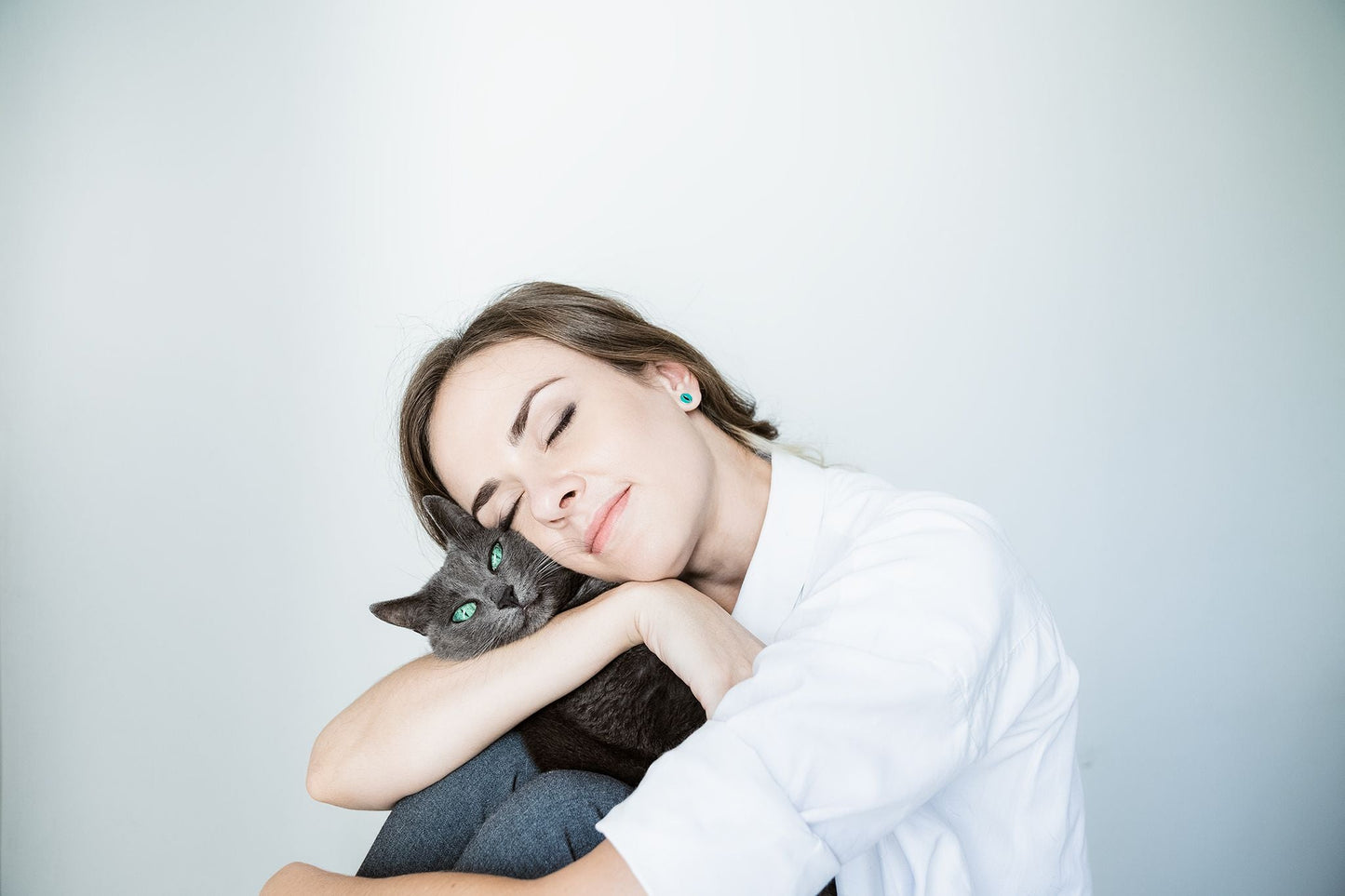 Stud Earrings "Cat’s Eyes" with enamel