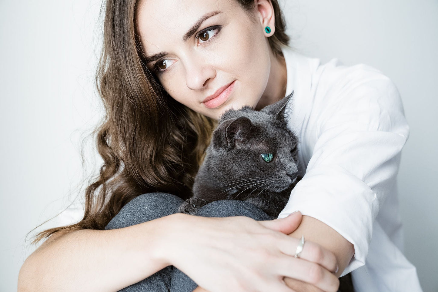 Stud Earrings "Cat’s Eyes" with enamel