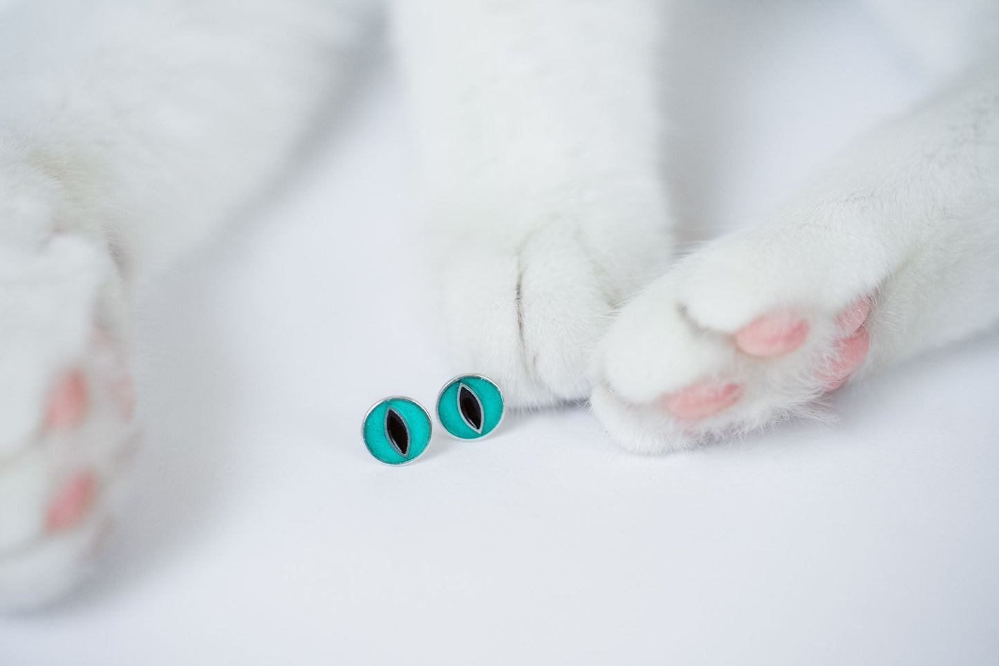 Stud Earrings "Cat’s Eyes" with enamel