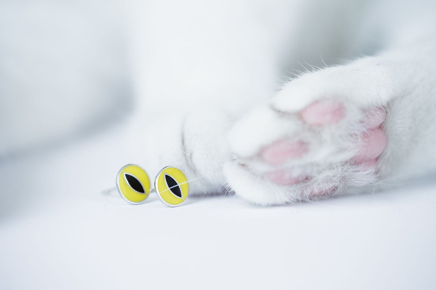 Stud Earrings "Cat’s Eyes" with enamel
