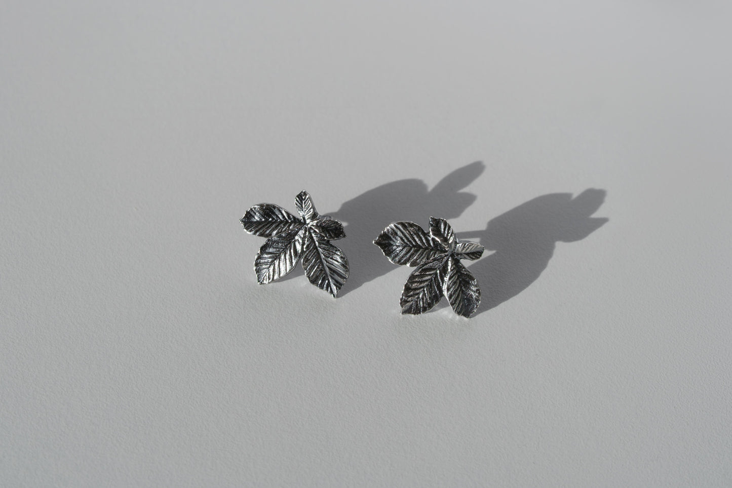 Earrings “Chestnut Leaf” (20 mm) blackened