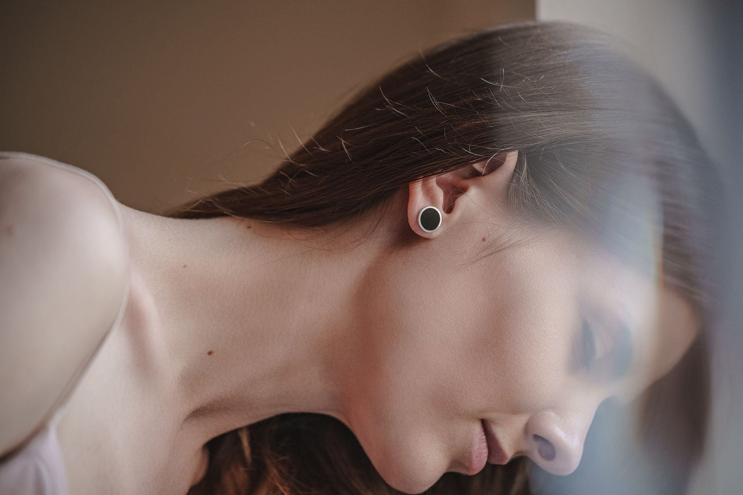 Stud earrings "Circle" (12 mm) with enamel