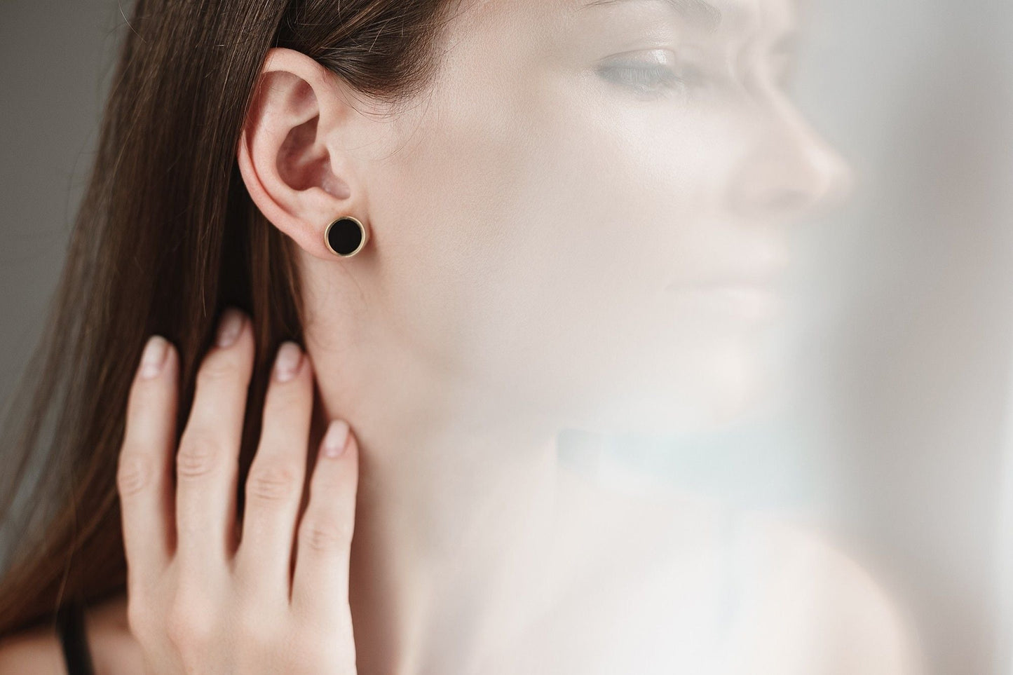 Stud earrings "Circle" (12 mm) with enamel