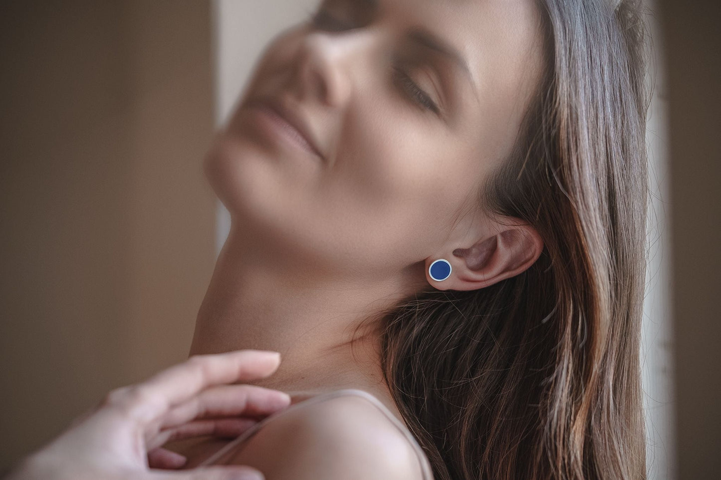 Stud earrings "Circle" (12 mm) with enamel