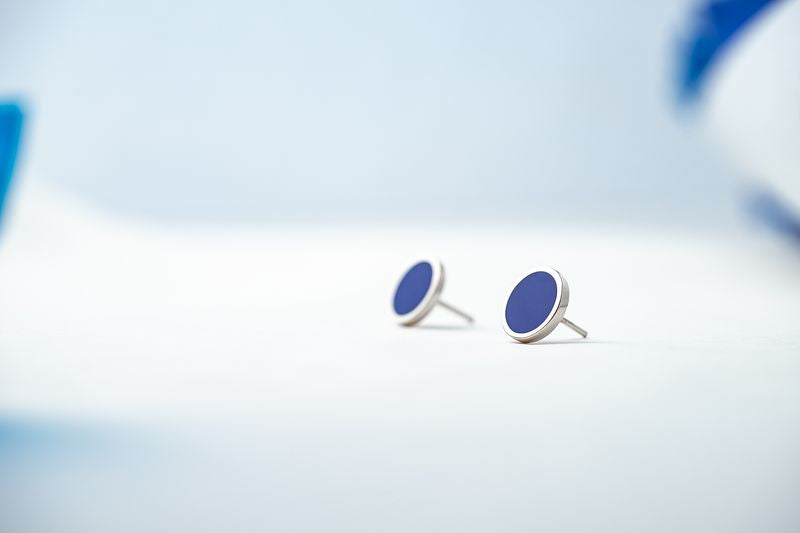 Stud earrings "Circle" (12 mm) with enamel