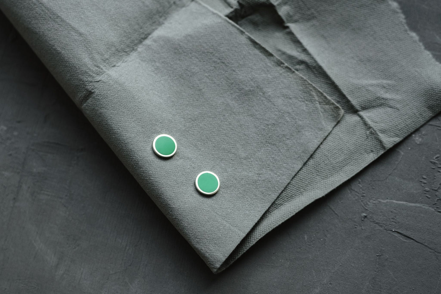 Stud earrings "Circle" (12 mm) with enamel