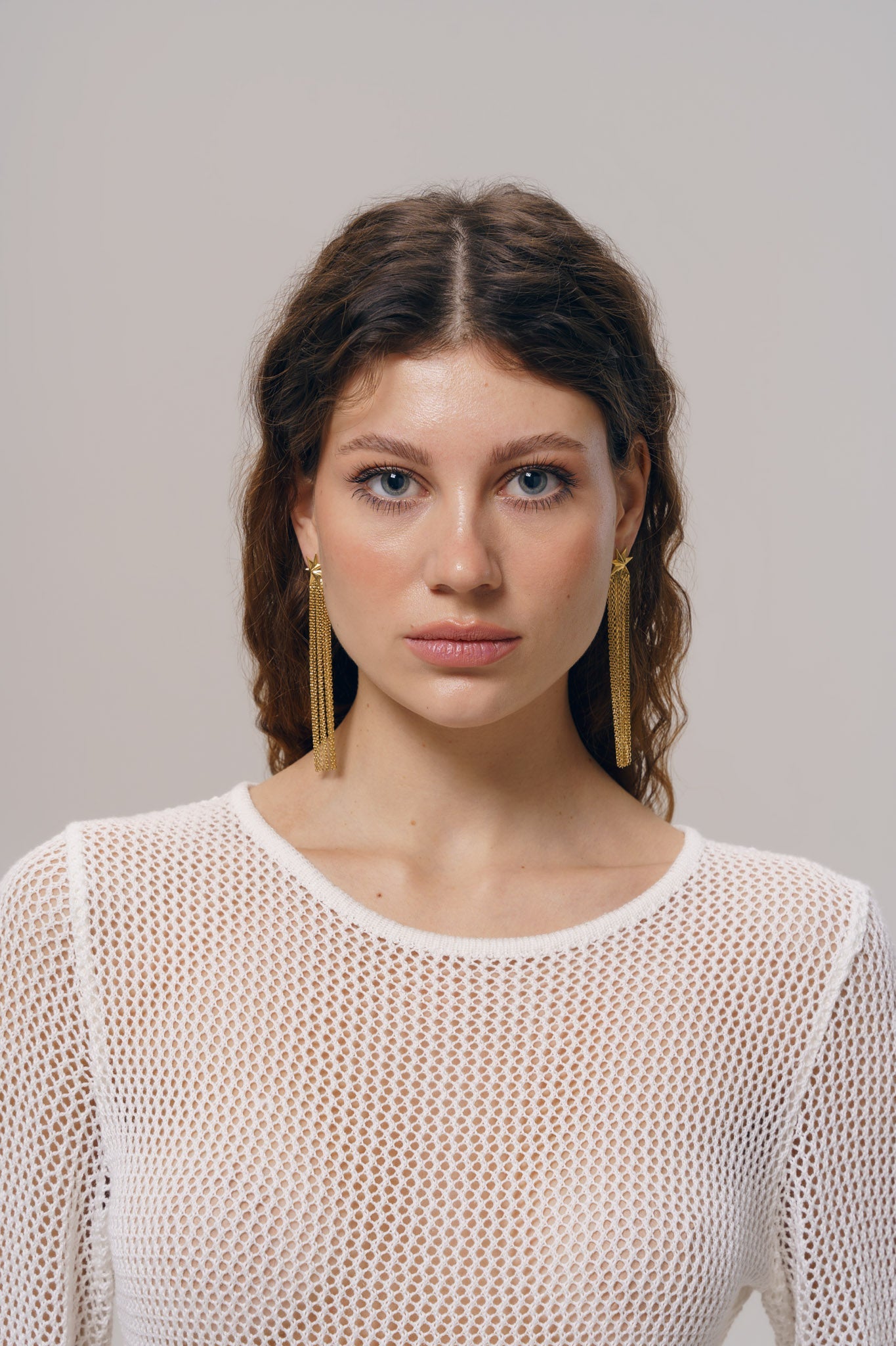 Earrings "Comet" ("tail" of a comet 80 mm)