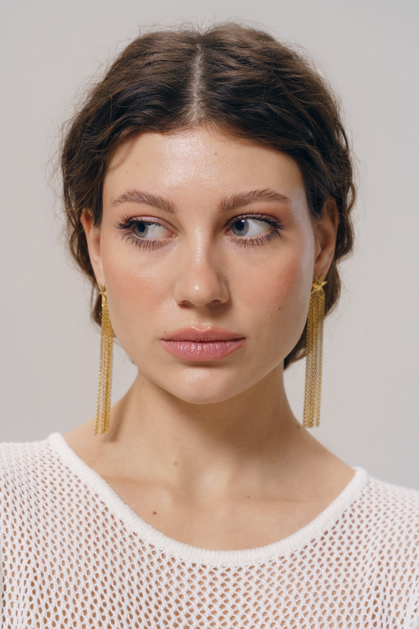Earrings "Comet" ("tail" of a comet 80 mm)