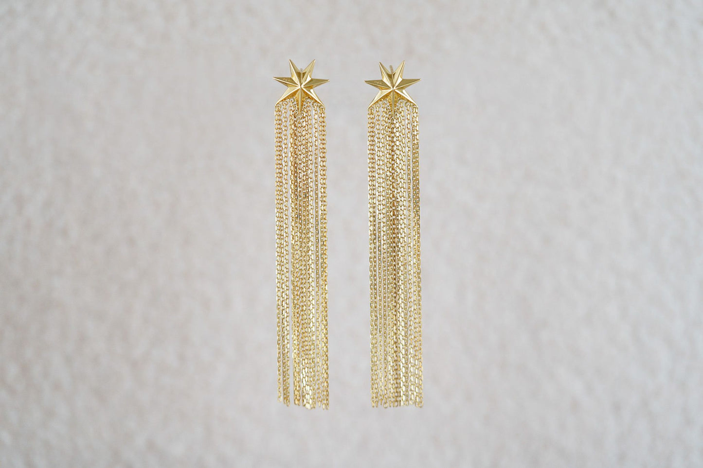 Earrings "Comet" ("tail" of a comet 80 mm)