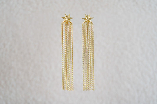 Earrings "Comet"  ("tail" of a comet 80 mm)