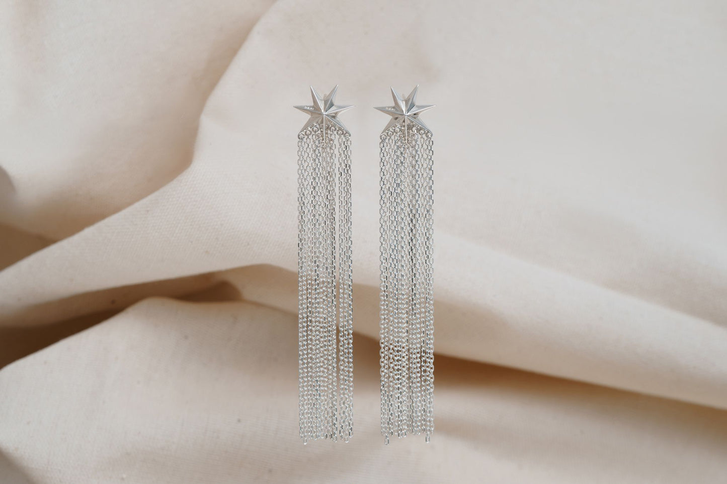 Earrings "Comet" ("tail" of a comet 80 mm)