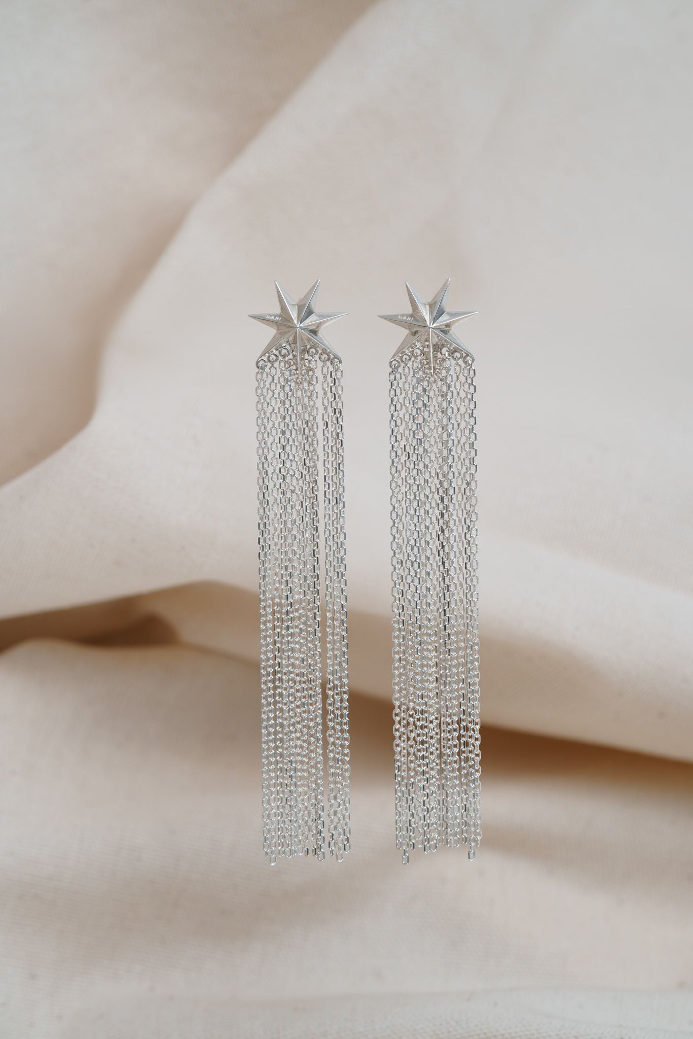 Earrings "Comet" ("tail" of a comet 80 mm)