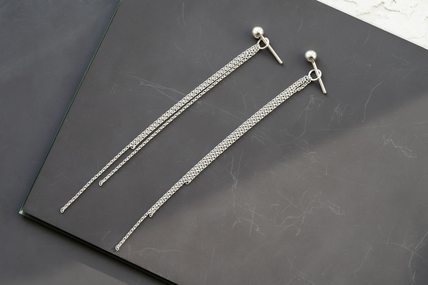 Earrings "Elegance" (chain 5, 6.5, 8 cm)